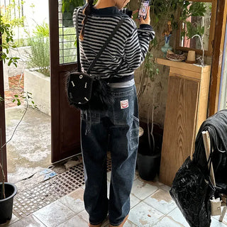 Carpenter Patch Wide Denim Pants S, M - 1 color