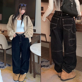 Genezen corduroy carpenter wide pants