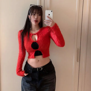 Cut-out twisted knit