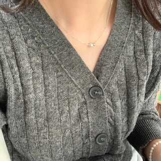Pearl Ball Layered Silver Necklace