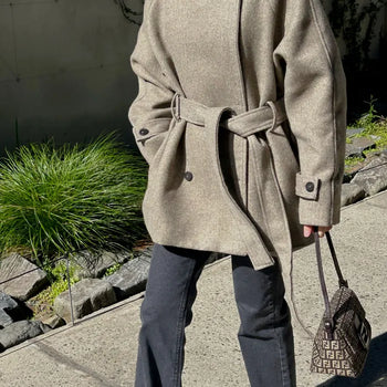 MARY High-neck Belted Coat