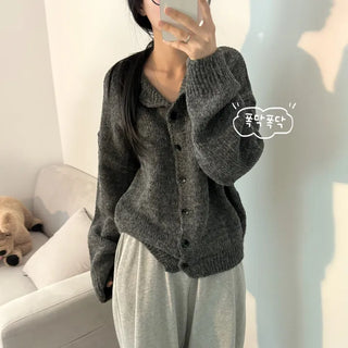 [Delicate Mood] Alpaca Wool Oversized Winter Knit Cardigan