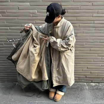 [Zero Shedding!/Hot and Steamy] Shearling Long Padded Unisex Field Jacket