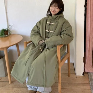 Bear Tteokbokki Puffy Long Hooded Field Jacket