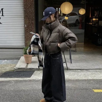 Seize Duck Down Leather Short Padded Jacket / 3 Colors