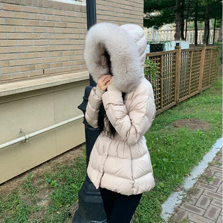Real Fox Fur Half Padded Jacket