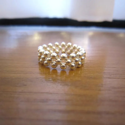 Silver Ball Banding Ring
