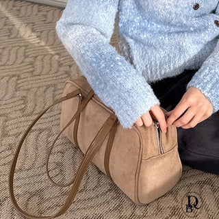 Square Suede Shoulder Bag