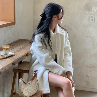 Favor Boucle Oversized Half Coat Wedding Guest Look