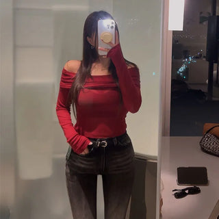 Jolique Off-shoulder Knit [Tencel 70%, Wool 30%]