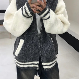 Wool Overweed Knit Zip-up
