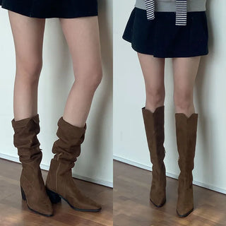 Gavin Two-Way Suede Mid-calf Boots [5.5CM]