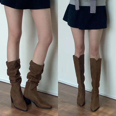 Gavin Two-Way Suede Mid-calf Boots [5.5CM]