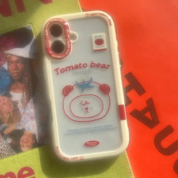 Tomato Bear Transparent Hard Jelly iPhone Case
