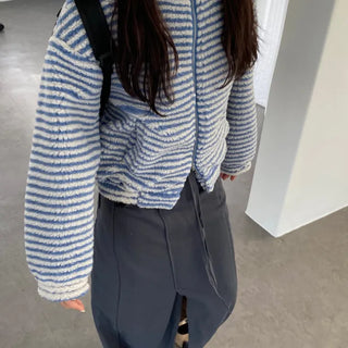 Striped Sherpa Two-Way Jumper