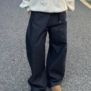 [UNISEX] Non-Faded Big Wide Denim Pants