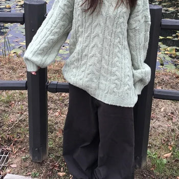 Mohair Cable Knit Boxy Knit