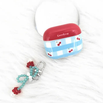Cherry Beads Keyring Set Check AirPods Case