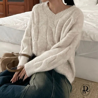 Cable Knit V-Neck Knit