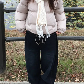 String Crop Padded Jacket
