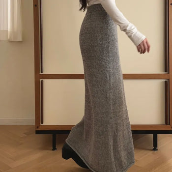 Mohair Knit Long Skirt