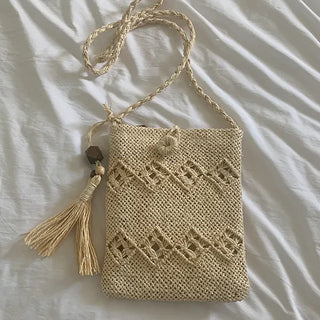 Bohemian Tassel Rattan Straw Mini Crossbody Bag
