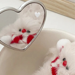 Homemade Winter Rabbit Keyring  Cute Rabbit Doll Keyring Chenille Doll Couple Friendship Item Santa Gift Handmade Doll Keyholder Bag Decor