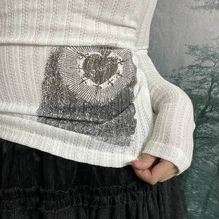 Cupid Punching Off-Shoulder Knit Top