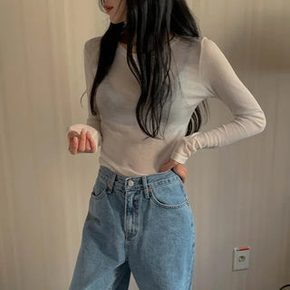 Euro see-through long-sleeve shirt
