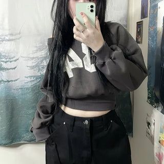 84 Numbering Off-shoulder Sweatshirt