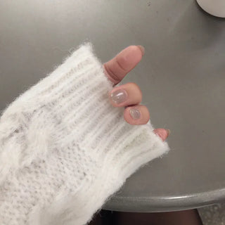 Wool Blend Oversized V-Neck Cable Knit Long Knit