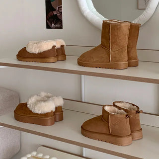 6 Types of Fur Boots◈Cowhide, UGG, Suede, Handmade Fur Boots, Mid-length, Short, Platform, Block Heel Winter Boots, Handmade Fur Shoes Collection zip.