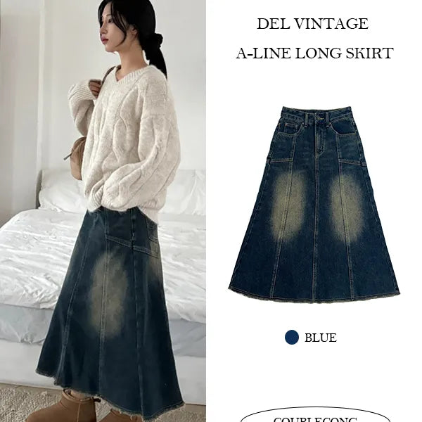 De'el Vintage A-line Long Skirt