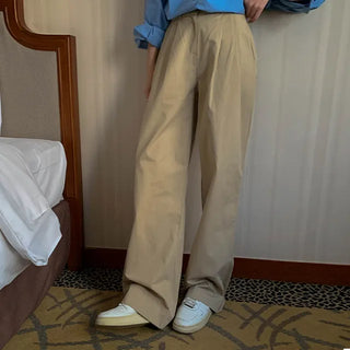 Chino pintuck pants