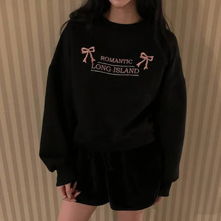 Ribbon Embroidered Sweatshirt