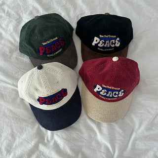 Lettering Corduroy Ball Cap