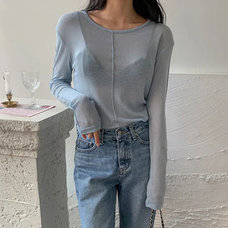 Cashmere see-through t-shirt