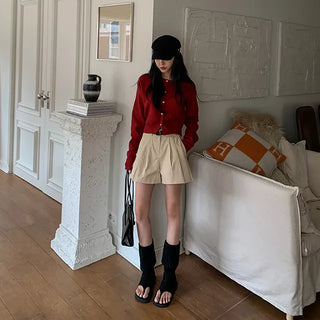 Caravan pintuck cropped shorts