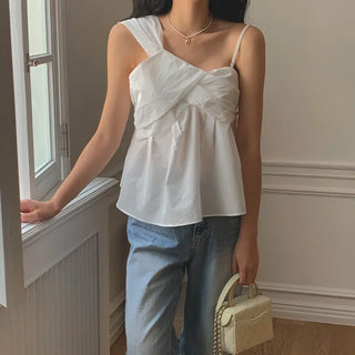 Shirred Asymmetrical Blouse