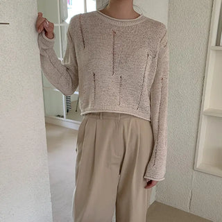 Damaged back hole knit