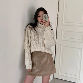 Crema Cable Knit Turtleneck