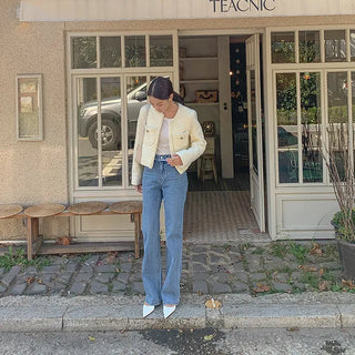 Fringe bootcut denim