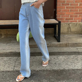 Brushed wide denim