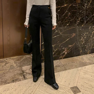 Unit brushed bootcut long slacks