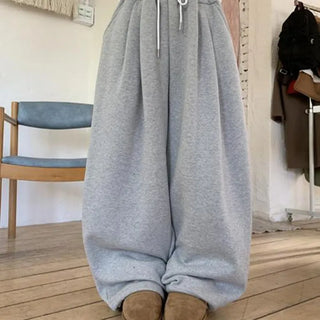 Sore brushed double-pleated string pants