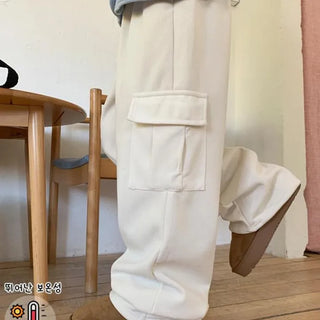 (Fleece-lined) If Corduroy Cargo String Pants
