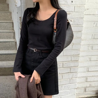 Fontaine U-neck Basic Long Sleeve T-shirt
