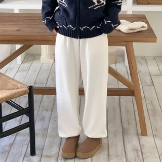 Fleece-lined Drawstring Two-Way Jogger Pants