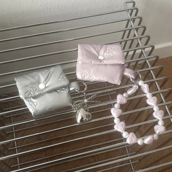 Ribbon Mini Bag Padded Keyring Set AirPods Case