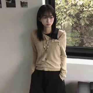 off-button angora knit t